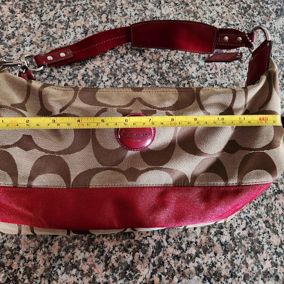 Brown/red Coach bag. Very clean. Lightly used. Includes matching wristlet. - Picture 7 of 7